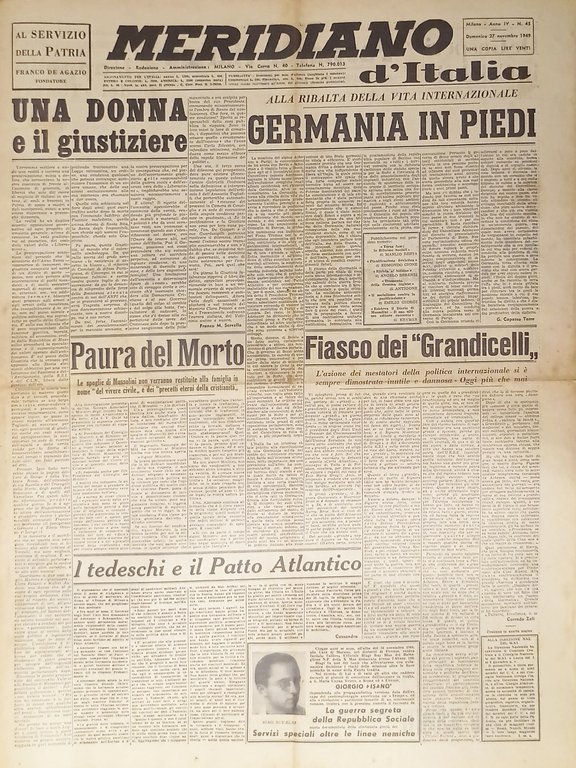 Giornale - Meridiano d'italia N. 45 - 1949 Germania in piedi
