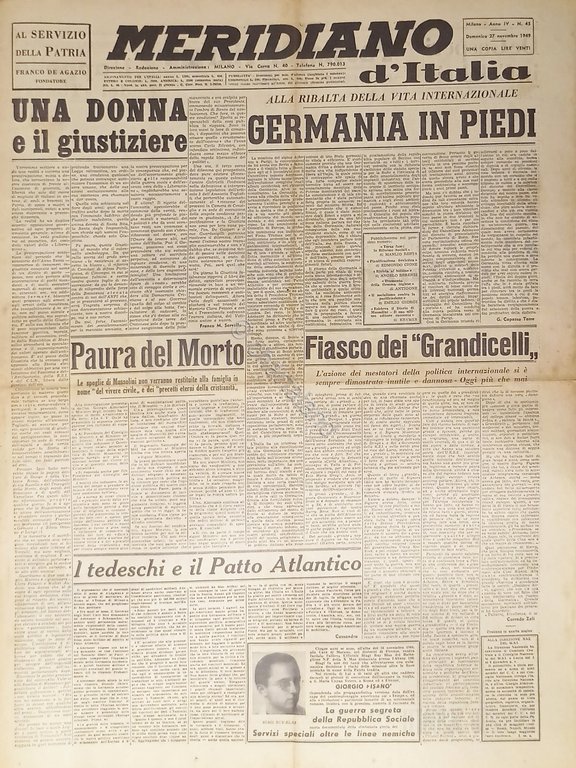 Giornale - Meridiano d'italia N. 45 - 1949 Germania in … | Immagine Gallery 2