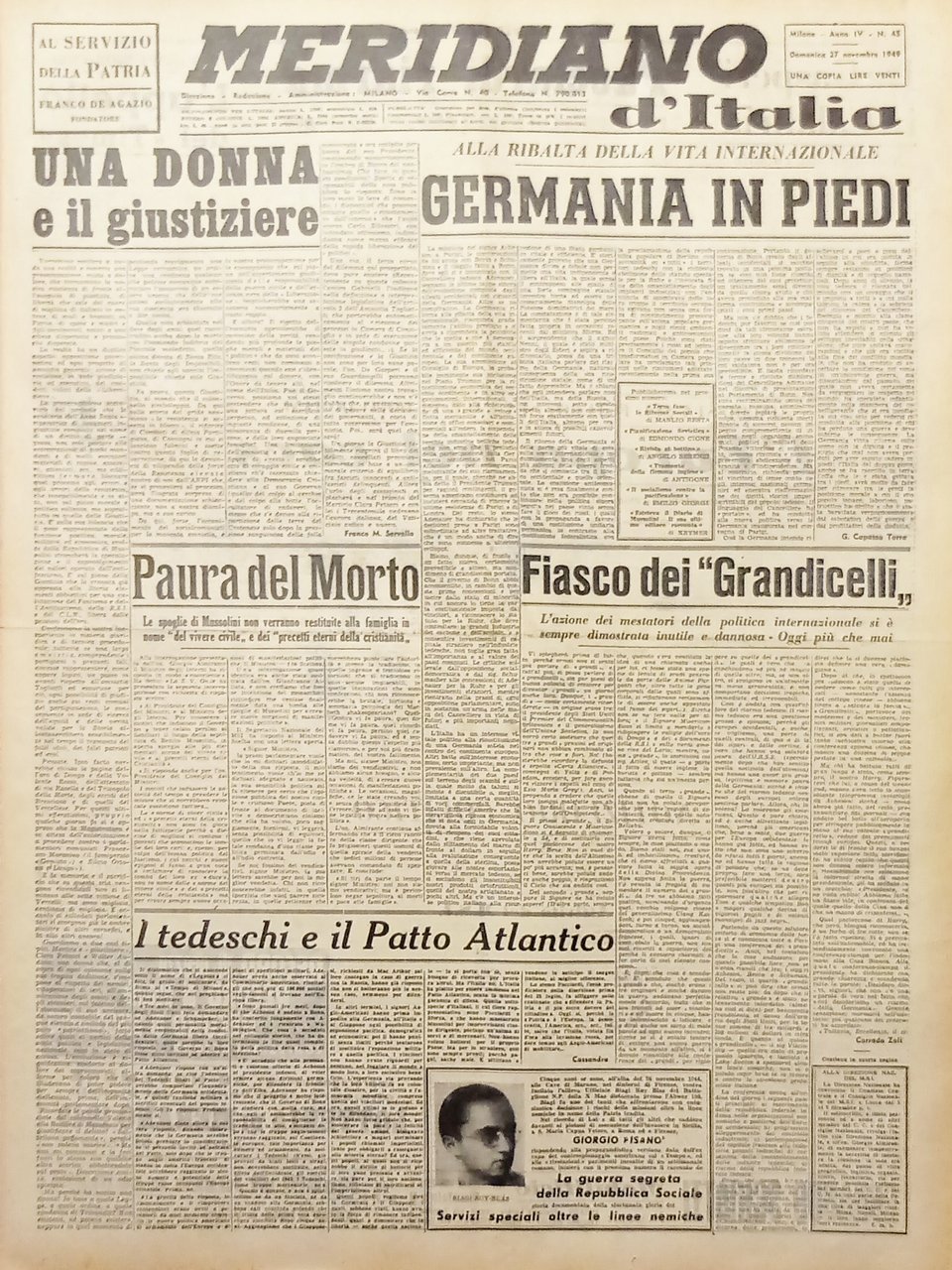 Giornale - Meridiano d'italia N. 45 - Germania in piedi … | Immagine principale