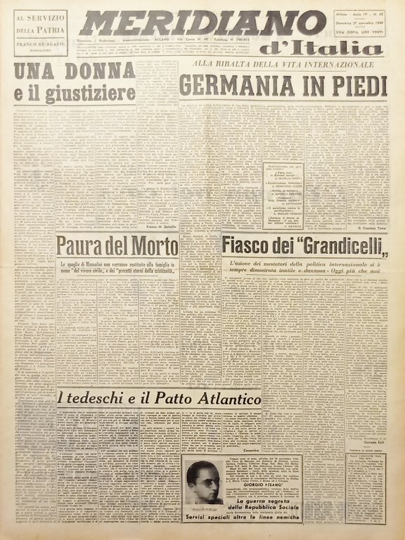 Giornale - Meridiano d'italia N. 45 - Germania in piedi - 1949