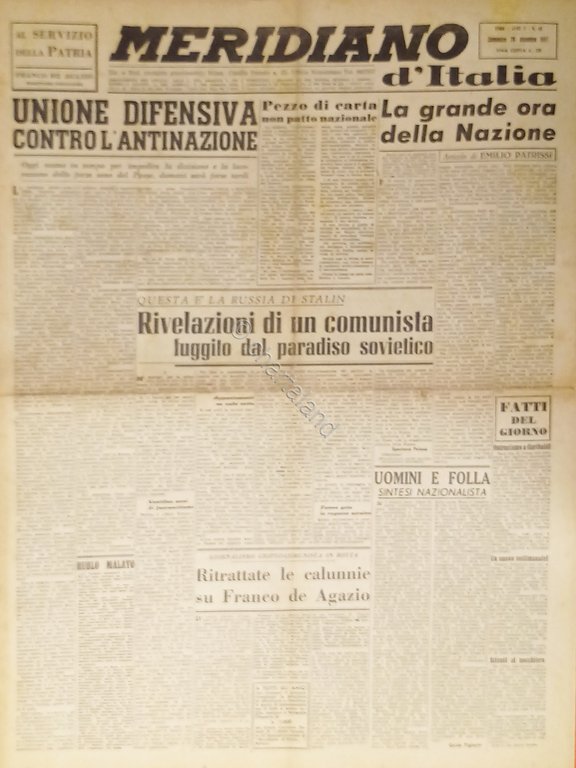 Giornale - Meridiano d'italia N. 46 - 1947 La grande … | Immagine Gallery 2