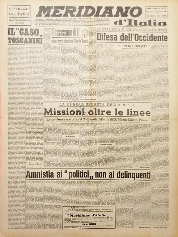 Giornale - Meridiano d'italia N. 47 - Difesa dell'Occidente - … | Immagine Gallery 2