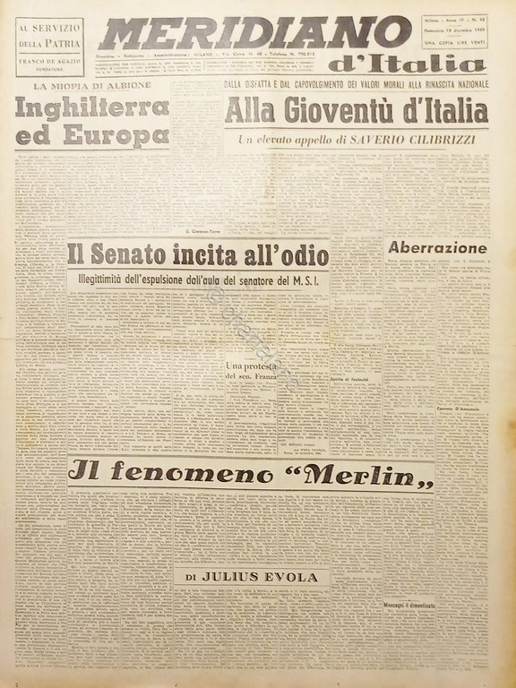 Giornale - Meridiano d'italia N. 48 - Inghilterra ed Europa … | Immagine Gallery 2