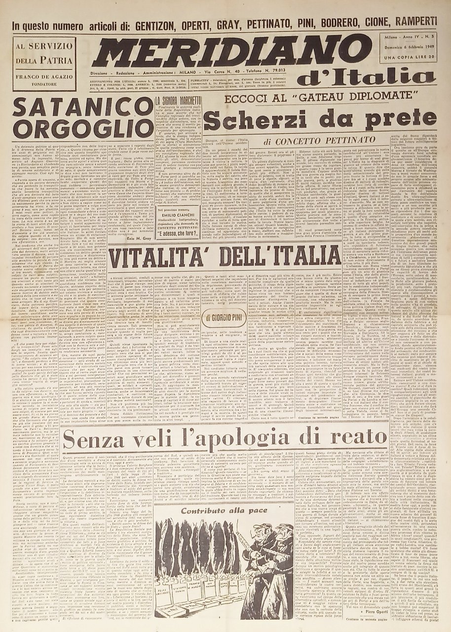 Giornale - Meridiano d'italia N. 5 - 1949 Scherzi da … | Immagine principale
