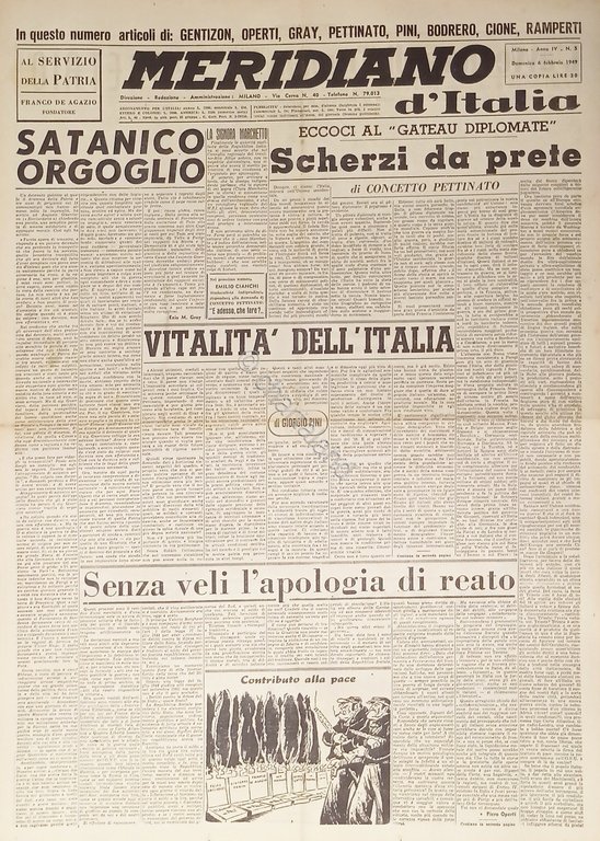 Giornale - Meridiano d'italia N. 5 - 1949 Scherzi da … | Immagine Gallery 2