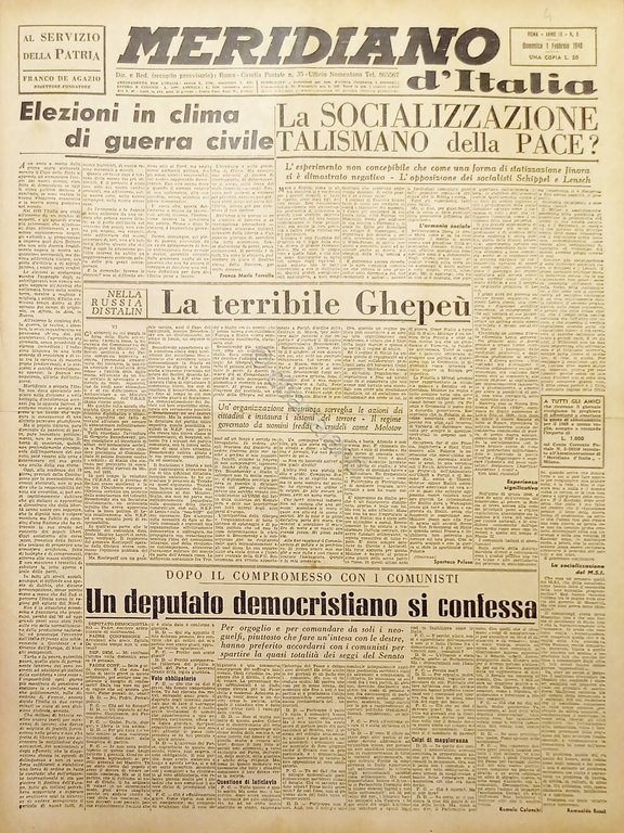 Giornale - Meridiano d'italia N. 5 - Elezioni in Clima … | Immagine Gallery 2