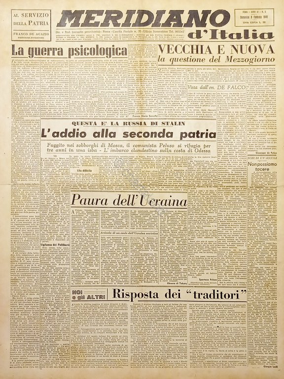 Giornale - Meridiano d'italia N. 6 - L'Addio alla seconda … | Immagine Gallery 2