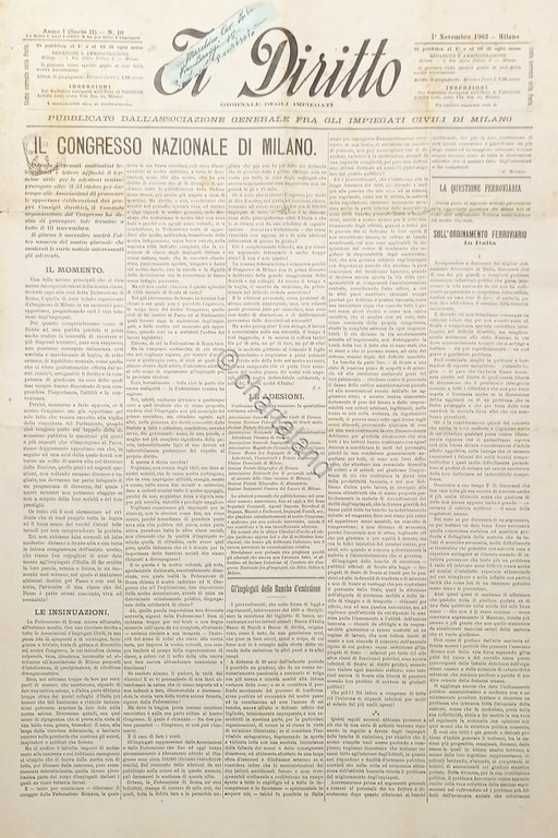 Giornale degli Impiegati - Il Diritto N. 10 - Congresso …