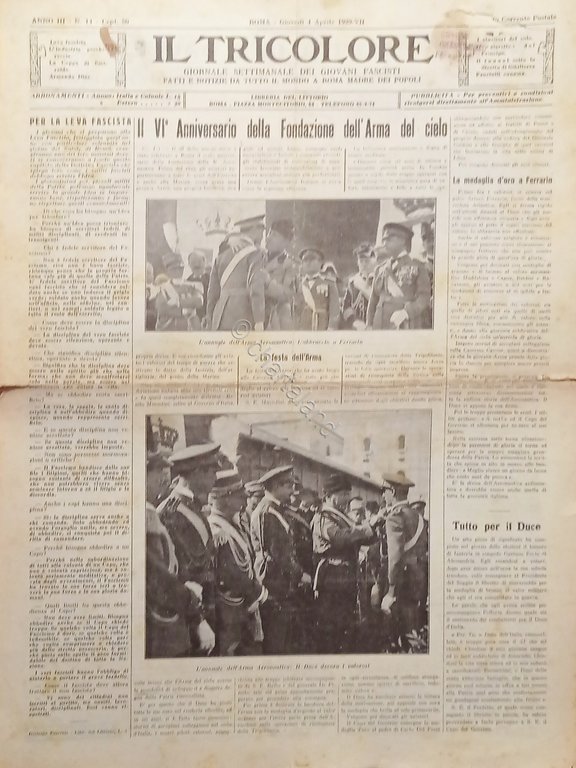 Giornale dei Giovani Fascisti - Il Tricolore N. 14 - …