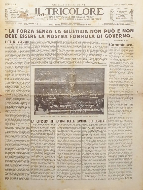 Giornale dei Giovani Fascisti - Il Tricolore N. 50 - …