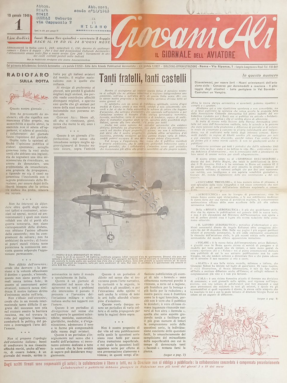 Giornale dell'Aviatore - Giovani Ali N. 2 - Radiofaro sulla …