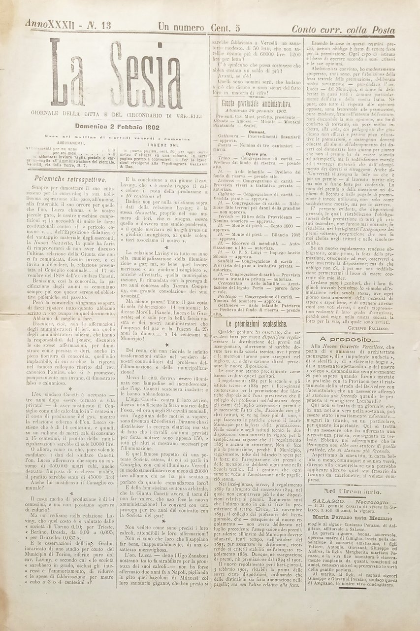 Giornale della città e del circondario di Vercelli - La … | Immagine principale