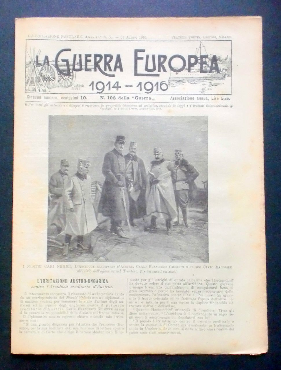 Giornale delle Famiglie - L'Illustrazione Popolare - Guerra Europea N° … | Immagine principale