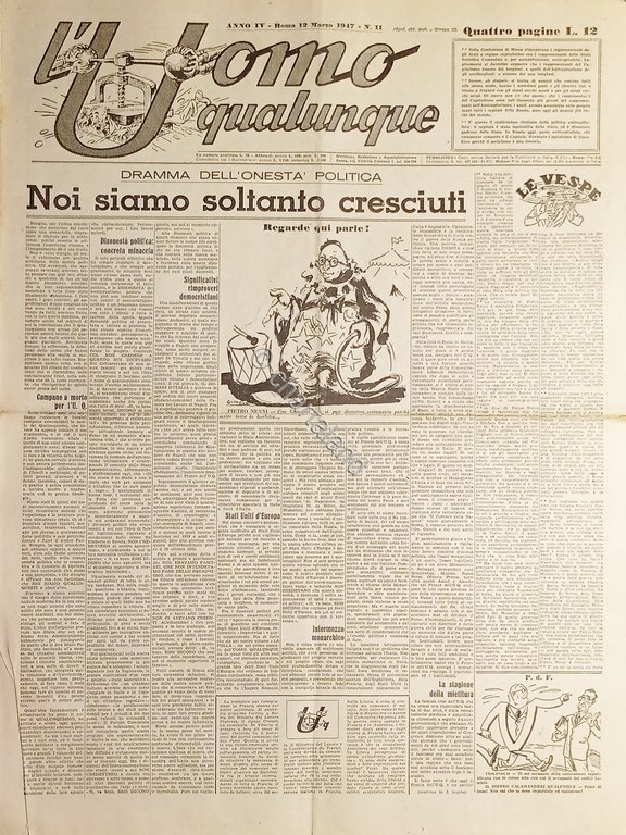Giornale di G. Giannini - L'Uomo qualunque N. 11 - …