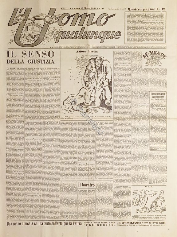 Giornale di G. Giannini - L'Uomo qualunque N. 12 - …