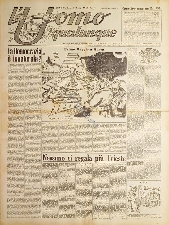 Giornale di G. Giannini - L'Uomo qualunque N. 17 - …