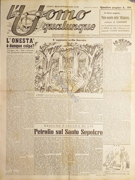 Giornale di G. Giannini - L'Uomo qualunque N. 20 - …