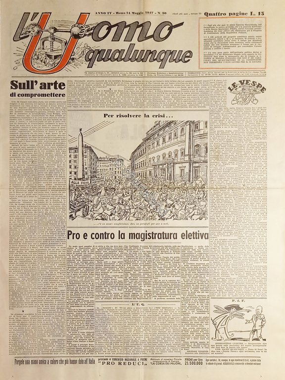 Giornale di G. Giannini - L'Uomo qualunque N. 20 - …