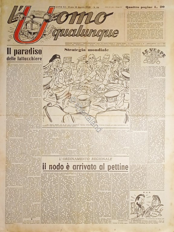 Giornale di G. Giannini - L'Uomo qualunque N. 32 - …