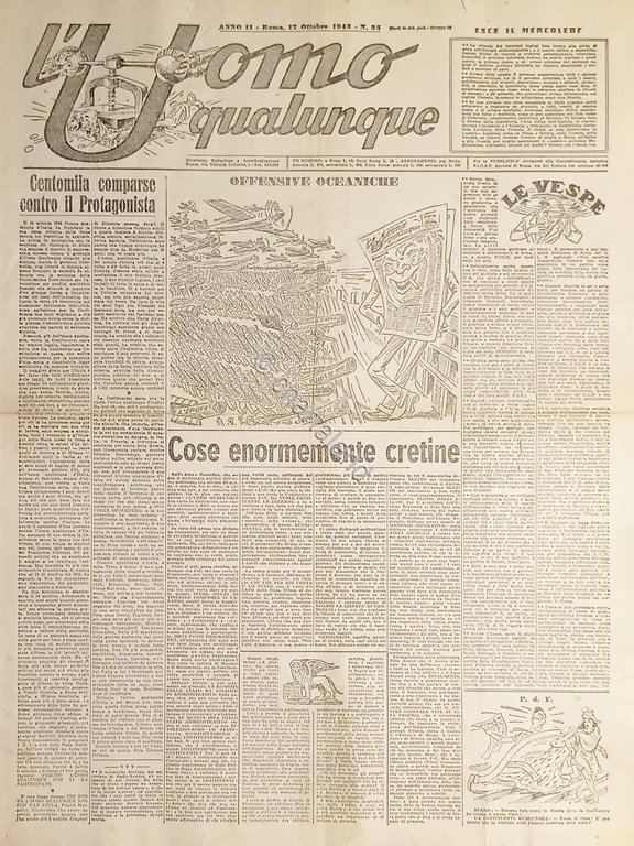 Giornale di G. Giannini - L'Uomo qualunque N. 35 - …