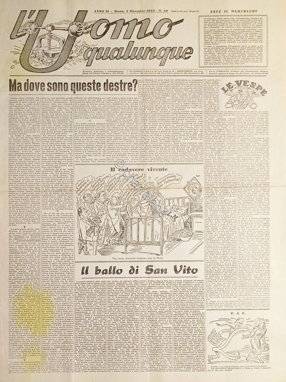 Giornale di G. Giannini - L'Uomo qualunque N. 42 - …