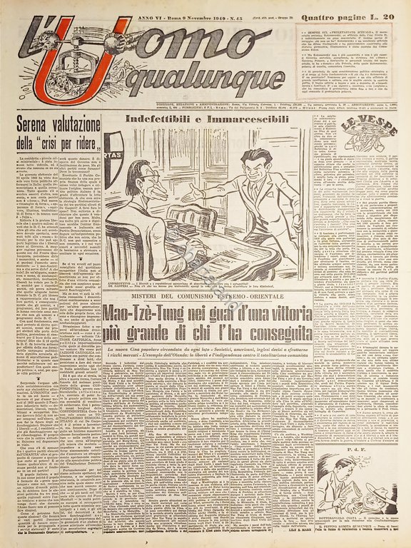 Giornale di G. Giannini - L'Uomo qualunque N. 45 - …