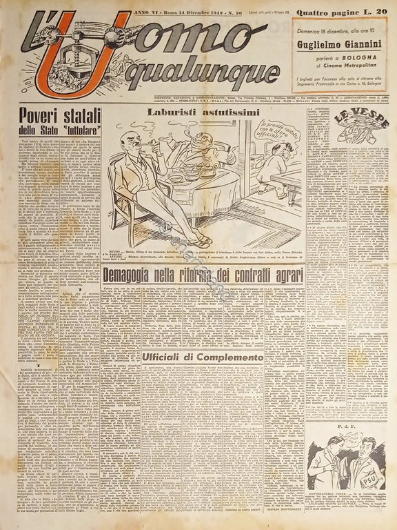 Giornale di G. Giannini - L'Uomo qualunque N. 49 - …
