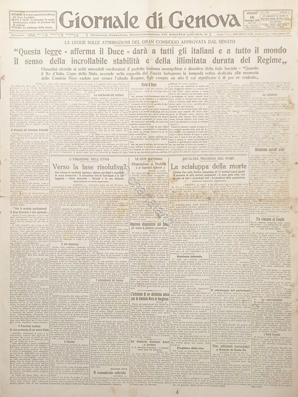 Giornale di Genova N. 278 - La legge sulle attribuzioni …