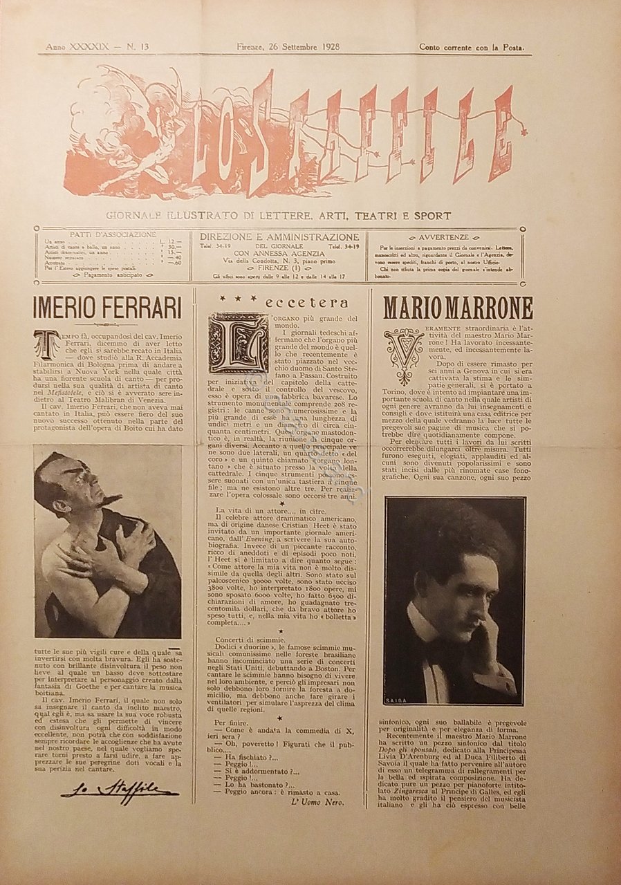 Giornale di Teatri Lettere e Arti - Lo Staffile N. …