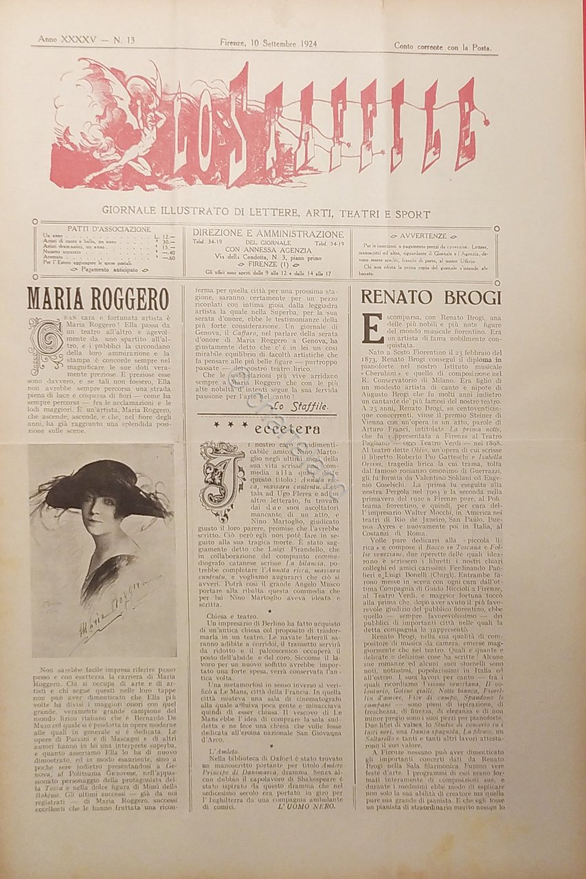 Giornale di Teatri Lettere e Arti - Lo Staffile N. …