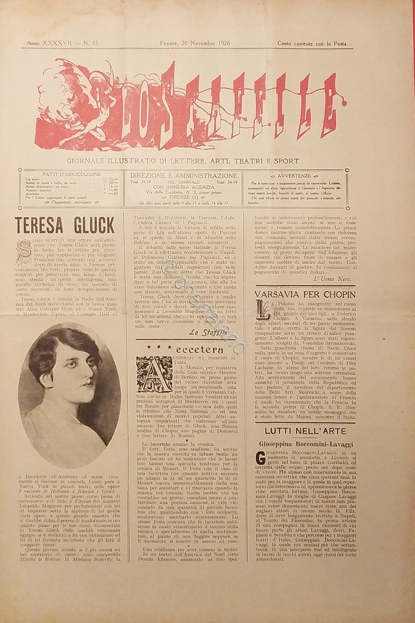 Giornale di Teatri Lettere e Arti - Lo Staffile N. …