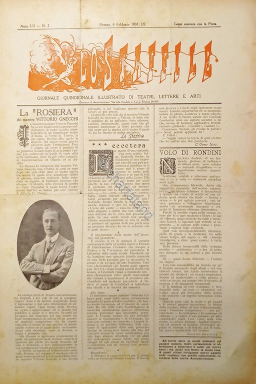 Giornale di Teatri Lettere e Arti - Lo Staffile N. …