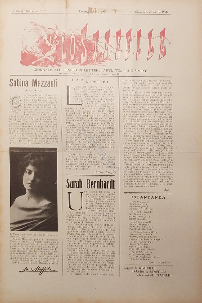 Giornale di Teatri Lettere e Arti - Lo Staffile N. …