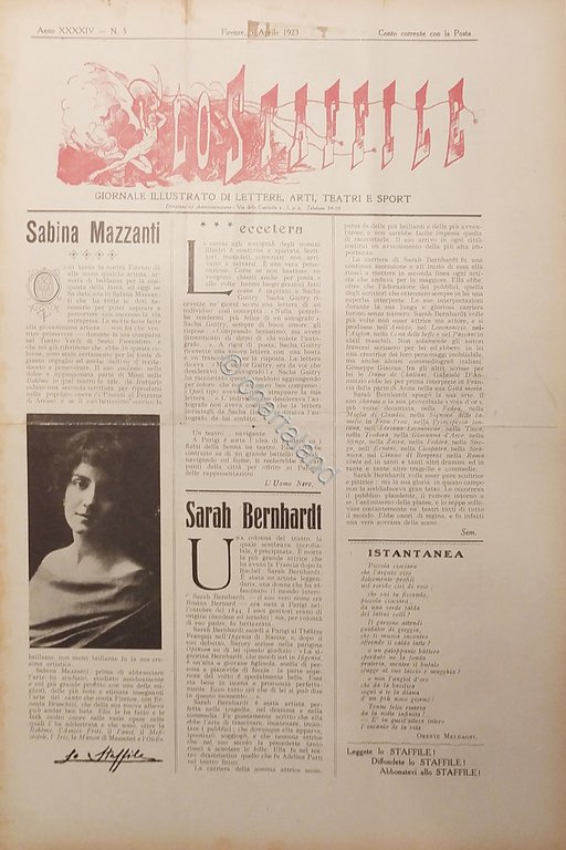 Giornale di Teatri Lettere e Arti - Lo Staffile N. …