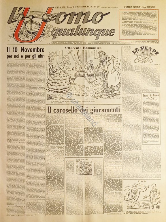 Giornale G. Giannini - L'Uomo qualunque N. 47 - Il …