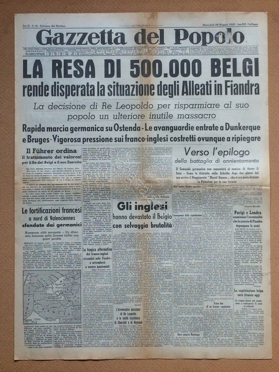 Giornale Gazzetta del Popolo 1940 n. 129 | Immagine principale