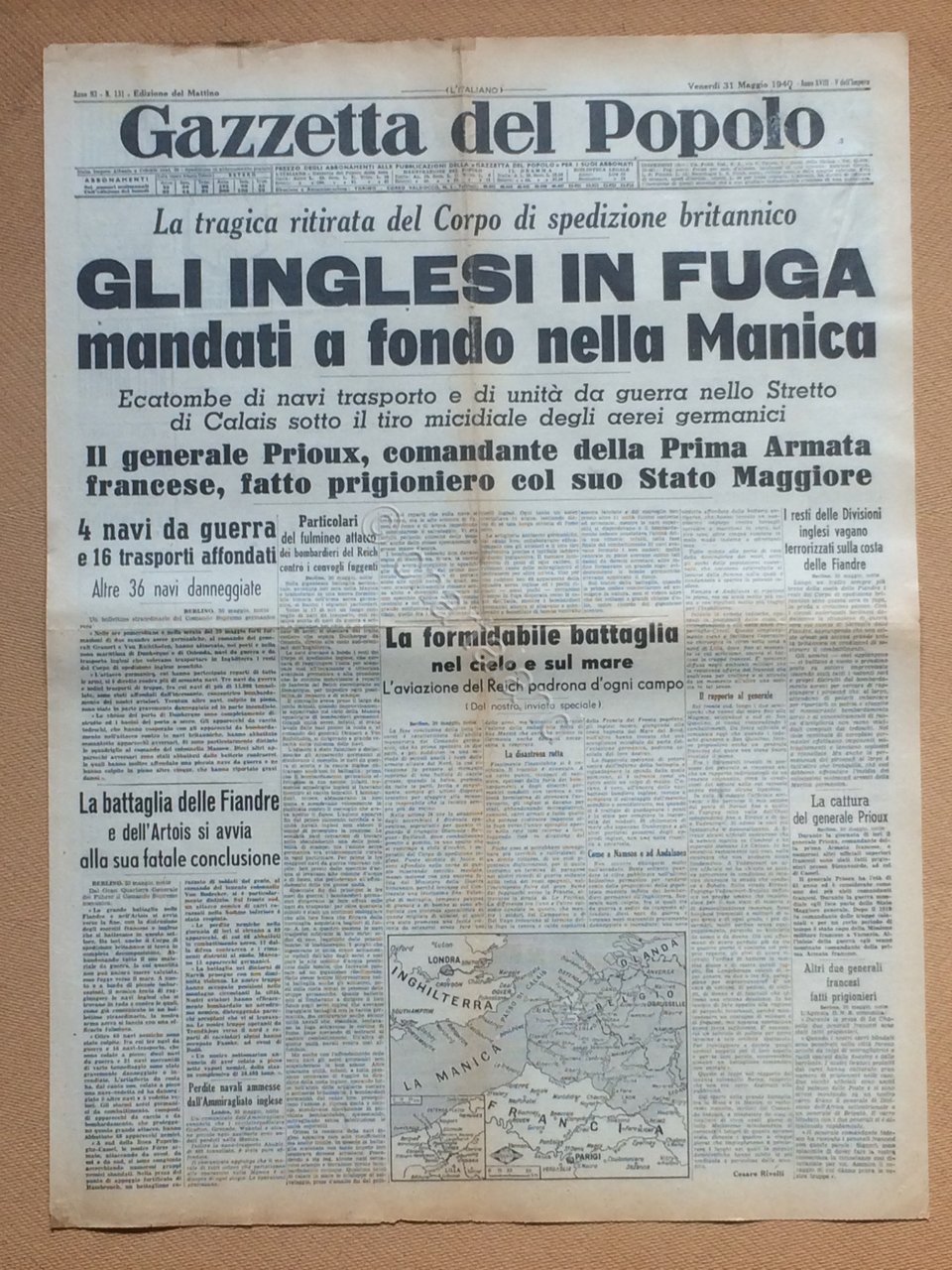 Giornale Gazzetta del Popolo 1940 n. 131 | Immagine principale