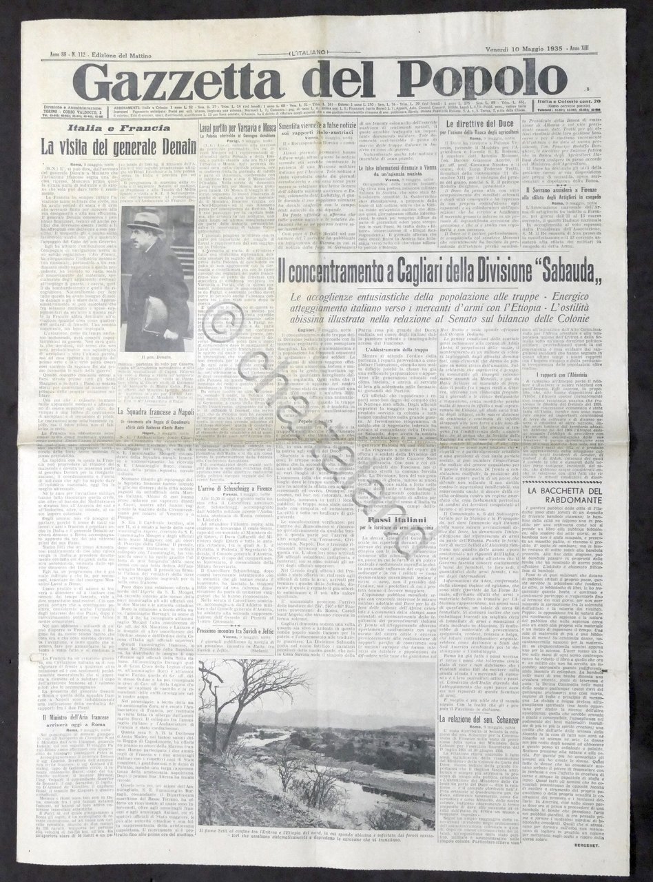 Giornale Gazzetta del Popolo N. 112 - La visita del …