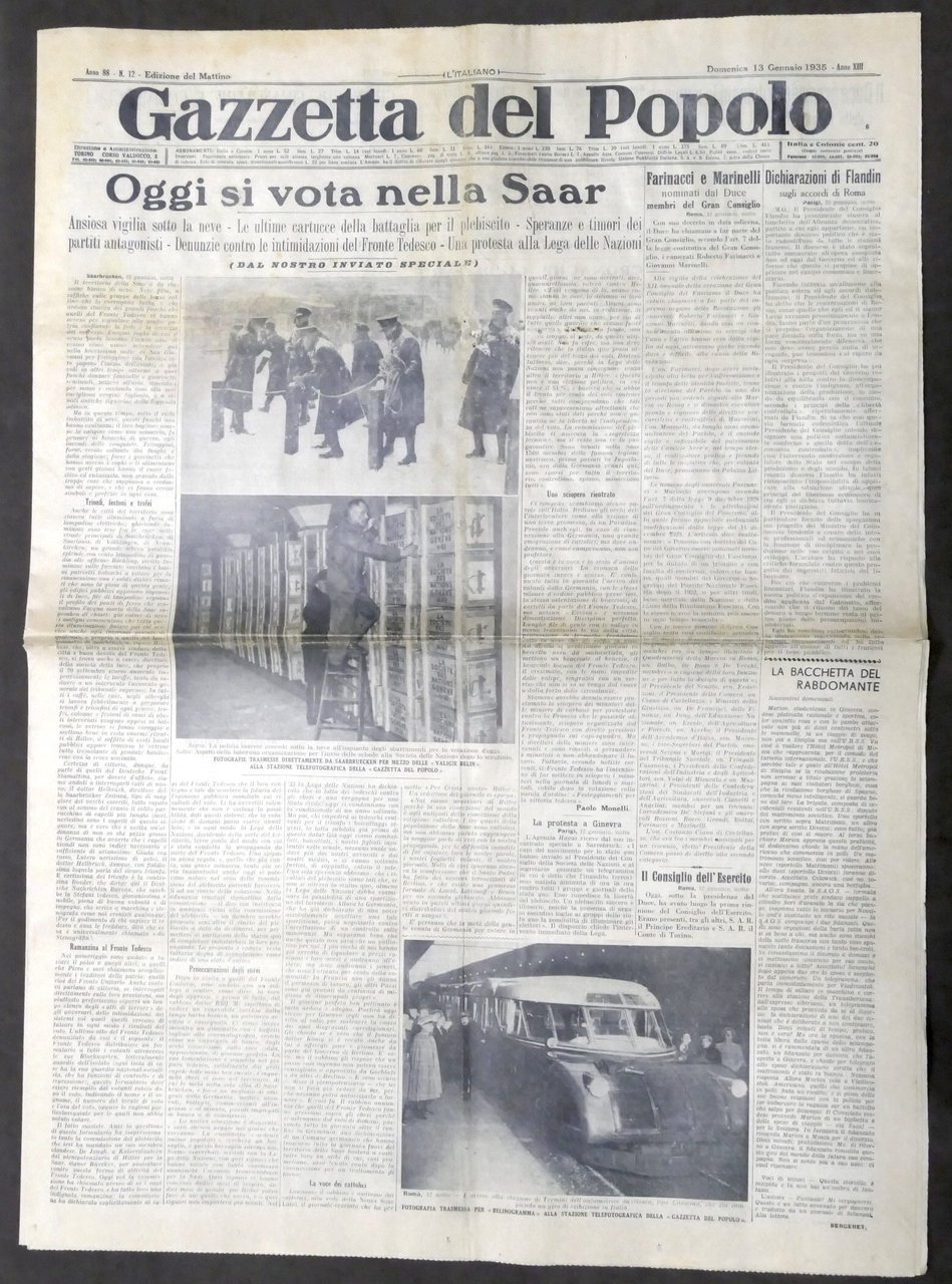 Giornale Gazzetta del Popolo N. 12 - Oggi si vota …