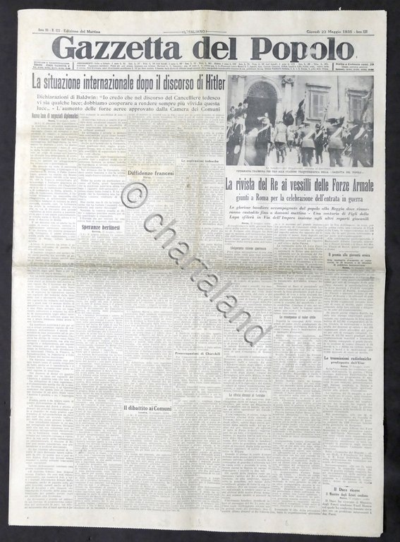 Giornale Gazzetta del Popolo N. 123 - Rivista Re ai …