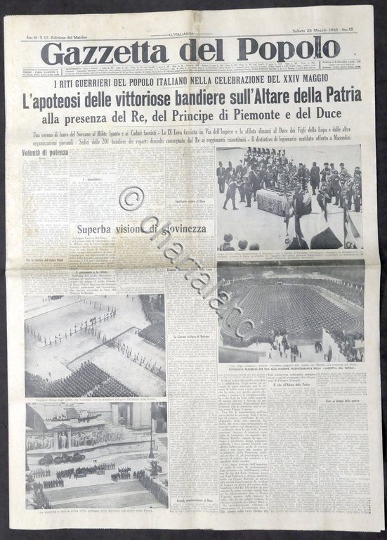 Giornale Gazzetta del Popolo N. 125 - Bandiere all'Altare della …