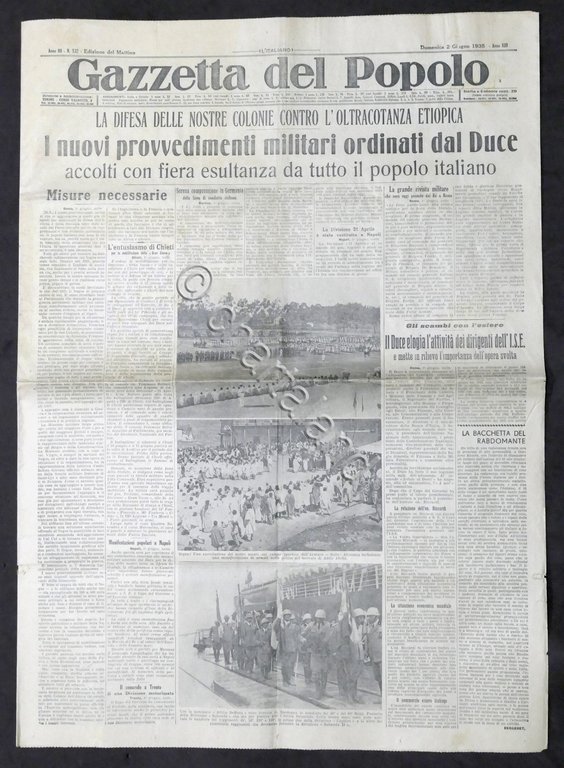 Giornale Gazzetta del Popolo N. 132 - I nuovi provvedimenti …