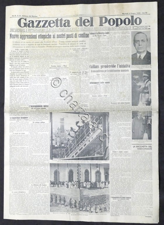 Giornale Gazzetta del Popolo N. 133 - Nuove aggressioni etiopiche …