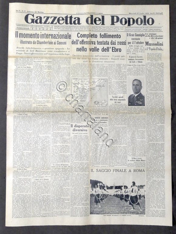 Giornale Gazzetta del Popolo N. 177 - Completo fallimento nella …