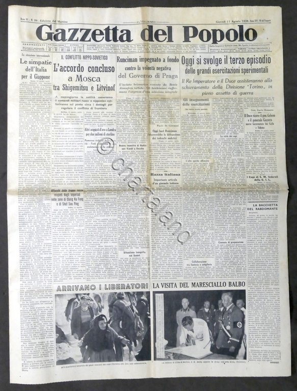 Giornale Gazzetta del Popolo N. 190 - L'accordo concluso a …