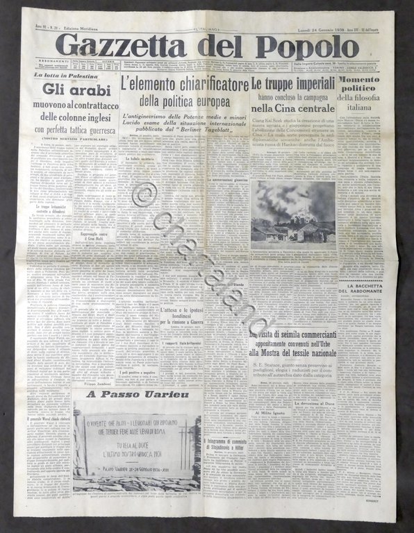 Giornale Gazzetta del Popolo N.20 Mer. Truppe imperiali nella Cina …