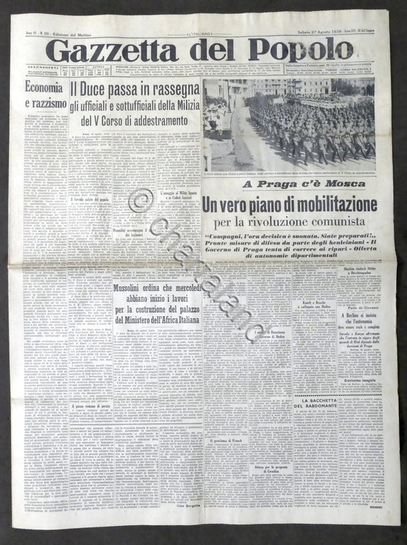 Giornale Gazzetta del Popolo N. 203 - Un vero piano …