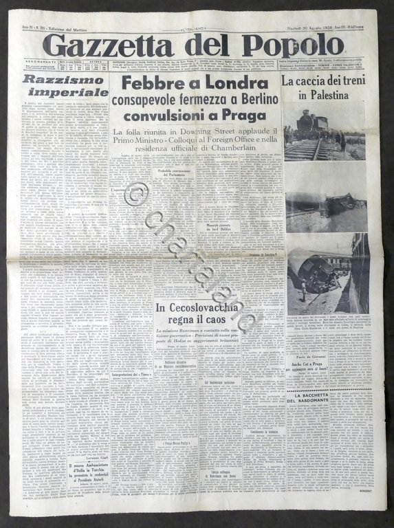 Giornale Gazzetta del Popolo N. 205 - La caccia dei …