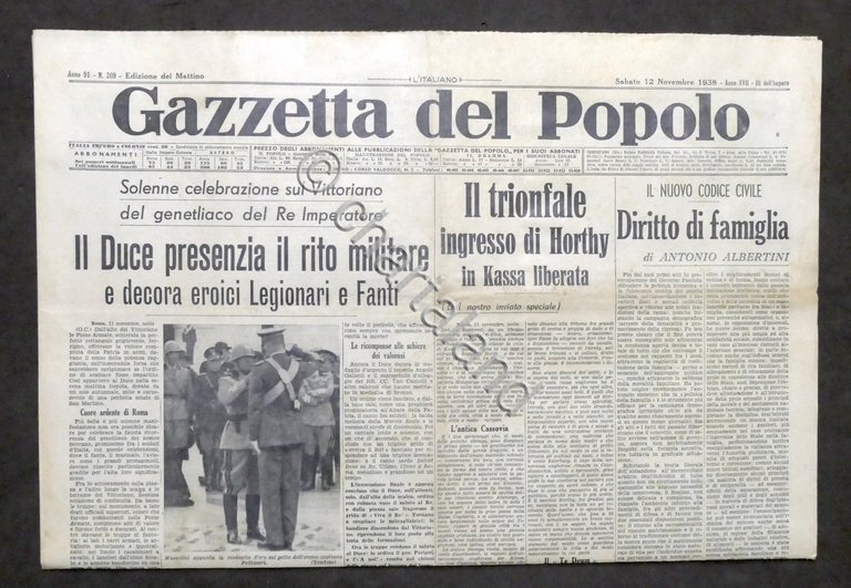 Giornale Gazzetta del Popolo N. 269 - Trionfale ingresso di …
