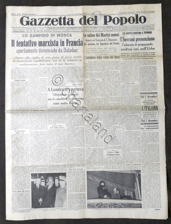 Giornale Gazzetta del Popolo N. 282 Mer. Il tentativo marxista …